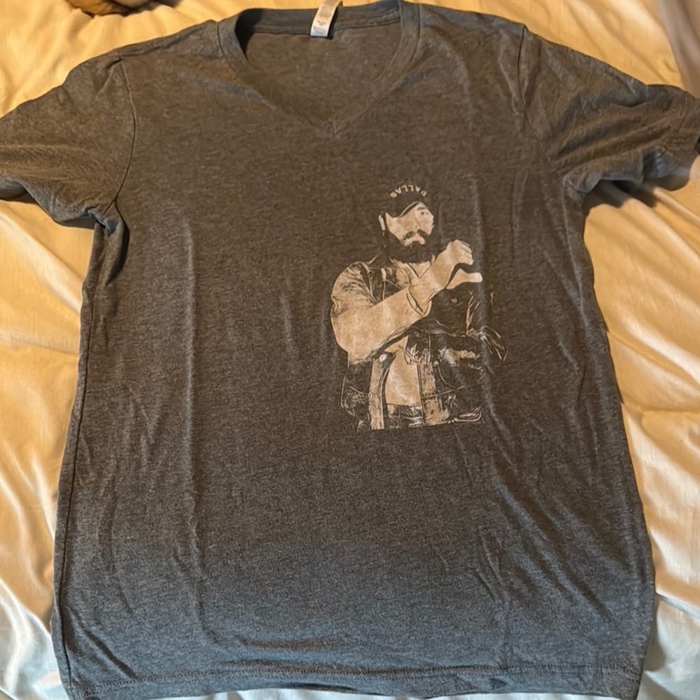 Bella Canvas Gray Graphic Tee Post Malone and Morgan Wallen
